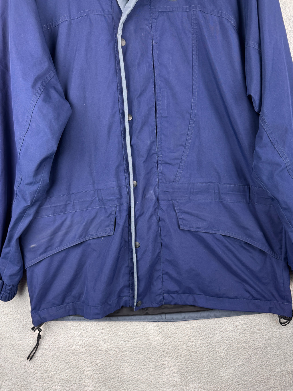 Vintage Berghaus Mens Small Navy Blue Waterproof Hiking Outdoor Jacket Coat