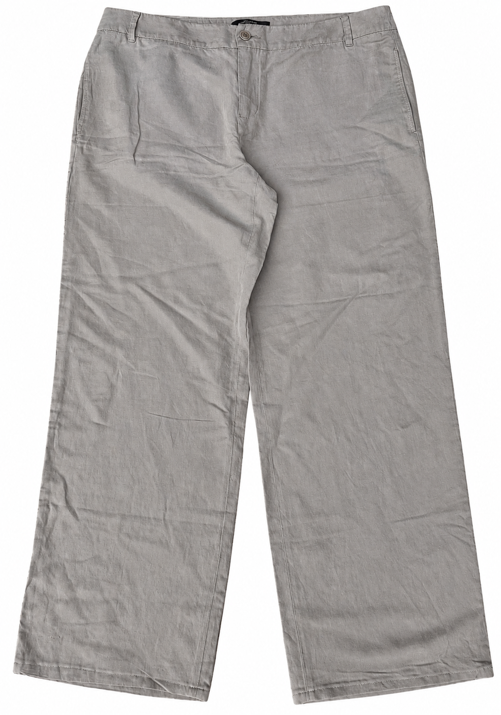 Max Mara Weekend Womens Trousers UK 16 Grey Silk Linen Wide Leg Smart