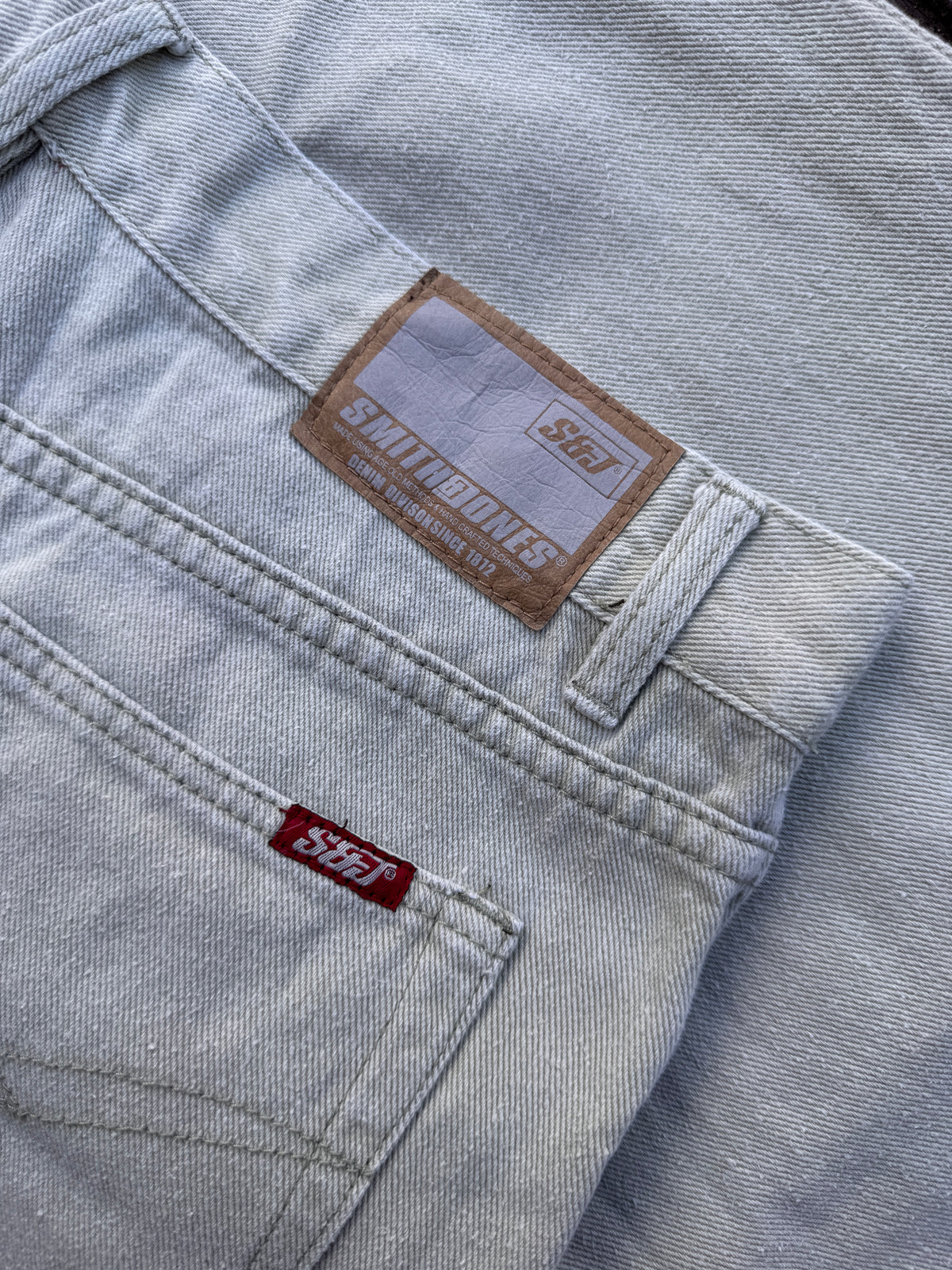 Smith & Jones Mens Jeans Light Grey Denim Straight Leg W 36 L 30