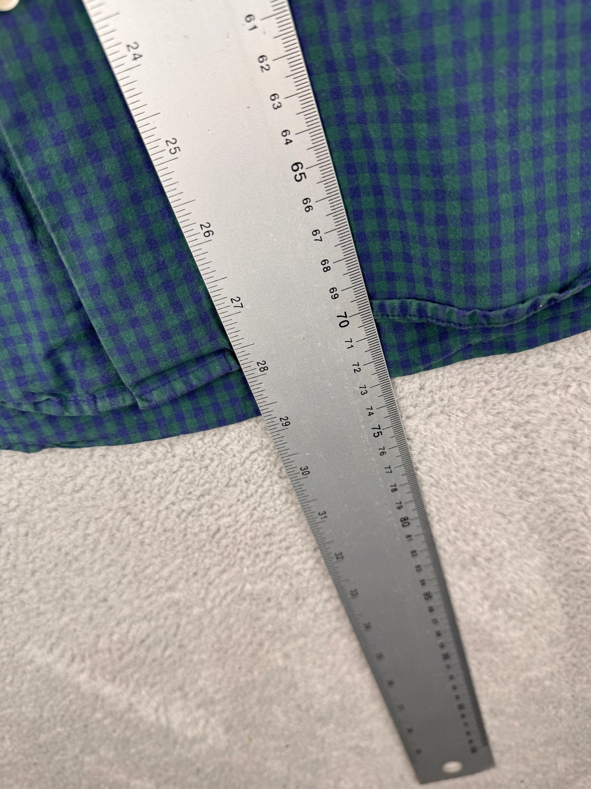 Barbour Mens Shirt Large Blue Green Gingham Check Tailored Fit