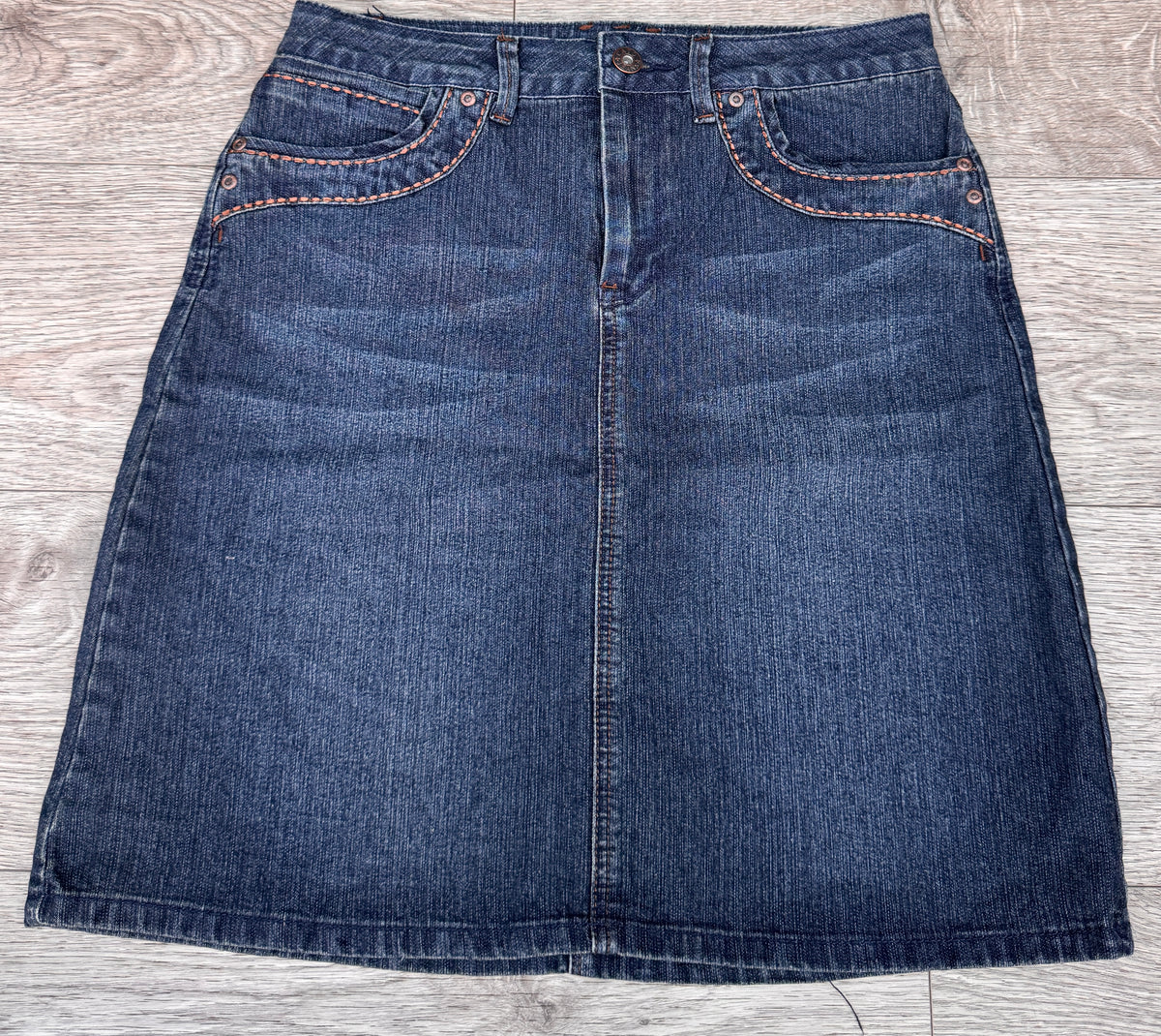 Cato Womens Y2K Blue Denim Skirt Size 6 A Line Western McBling Embellished