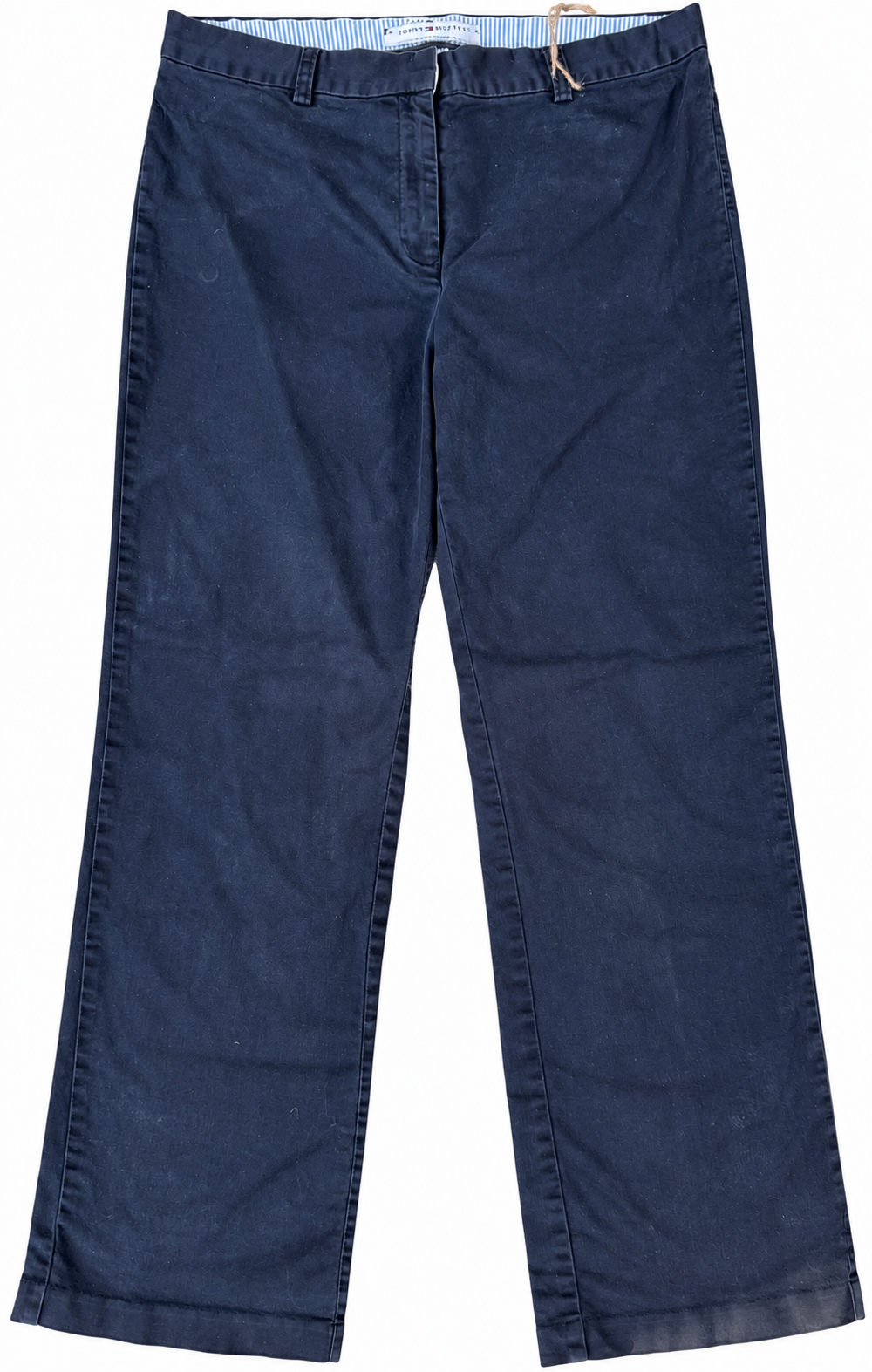Tommy Hilfiger Womens Navy Blue Chino Trousers Straight Leg Size 12 W 32 L 30