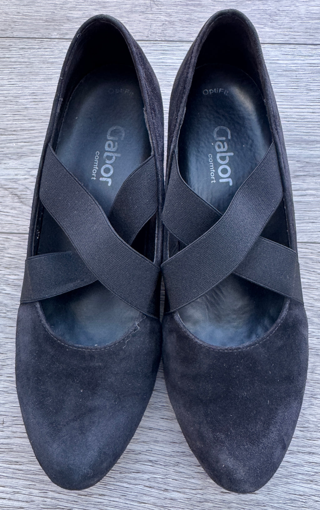 Gabor Womens Black Mary Jane Court Shoes UK 4 Crossover Strap Low Heel
