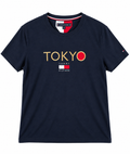 Tommy Hilfiger Tokyo T Shirt Mens Medium Navy Blue Japan Embroidered Logo